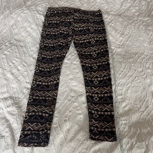 Patterned Black and Brown Leggings